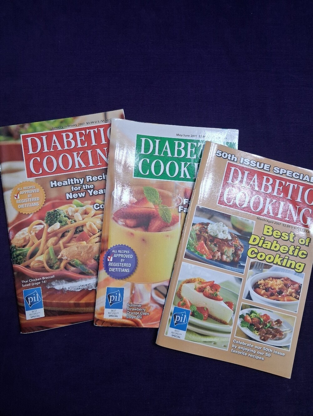 Diabetic Cooking Lot Including 2007 50th Special Issue Cookbook Recipe Booklets